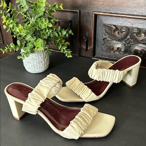 Elegant Cream Women's Heeled Sandals